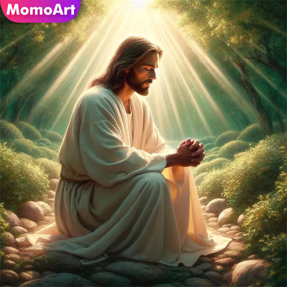 Embroidery Jesus - Momoart หมีเพชรโมเสคสัตว์เต็มรูปแบบเพชรภาพวาดดวงจันทร์เย็บปักถักร้อยใหม่มาถึง Handmade Hobby