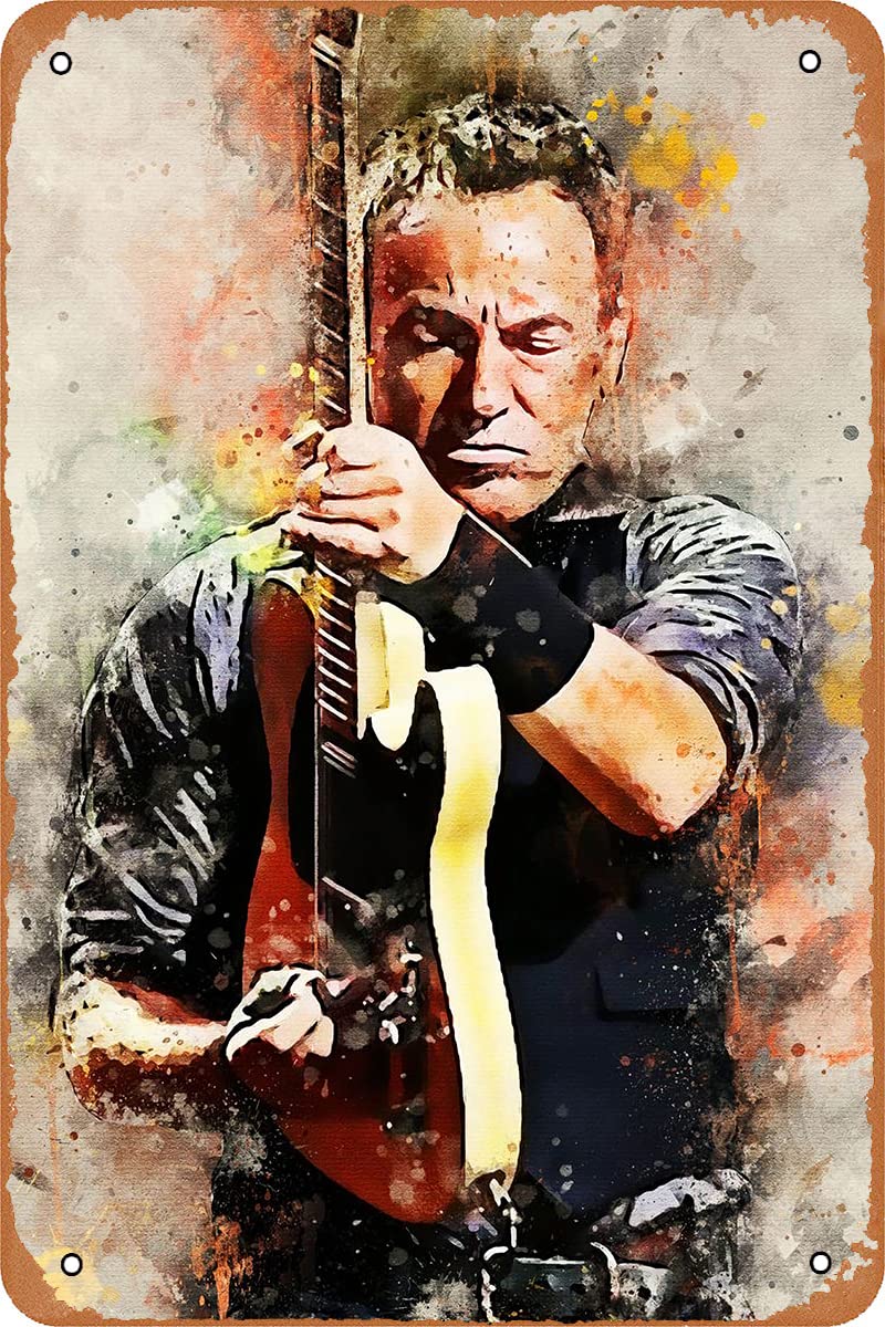 Embroidery Studio - Bruce Springsteen แผ่นโปสเตอร์ภาพโลหะโปสเตอร์ Retro Wall ป้ายดีบุก