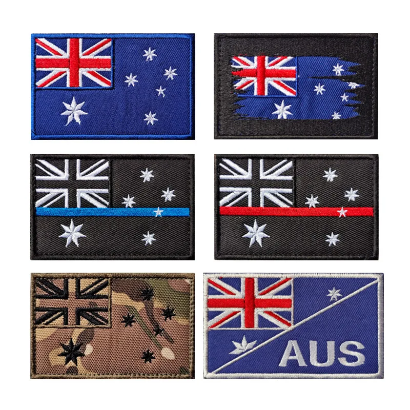 Embroidery Uk - แผ่นปะติดของธงออสเตรเลียแผ่นปะติดทำจากยาง Aus stiker bordir สำหรับกระเป๋าเป้สะพายหลังเสื้อผ้า