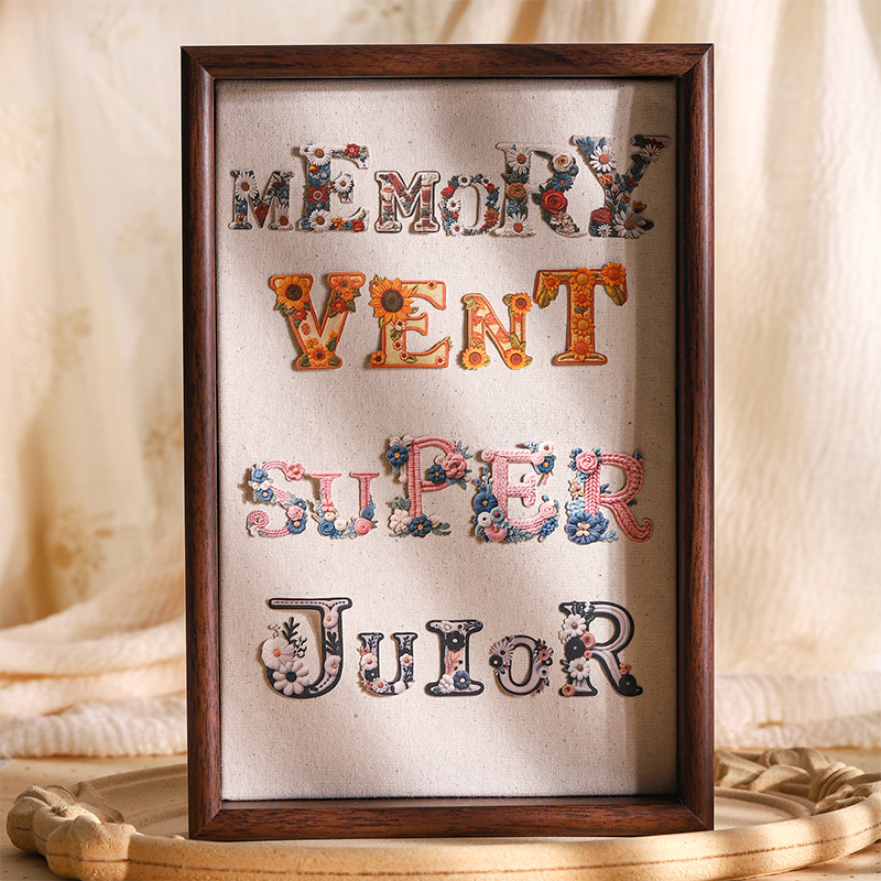 Embroidery Studio - 1 แพ็ค/2 แพ็ค ชุดสติกเกอร์ตกแต่งสมุดบันทึก Letter Weave