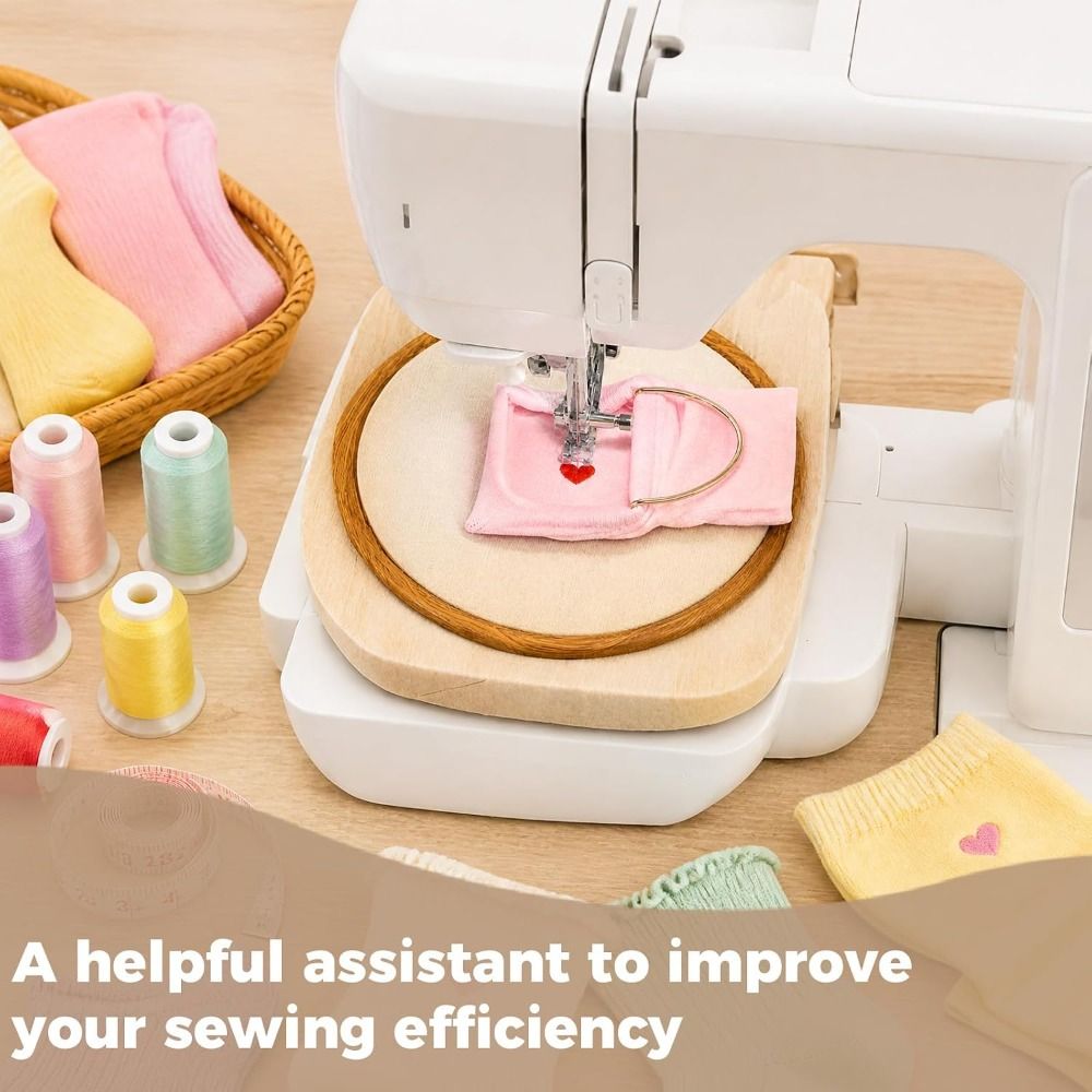 Embroidery Rose - ชุดอุปกรณ์ปักผ้าแบบวงกลมโลหะ 3 ชิ้น/ชุด สีโรสโกลด์ พร้อมฝาปิดกันลื่น ชุดอุปกรณ์ช่วยปักผ้าแบบวงกลม