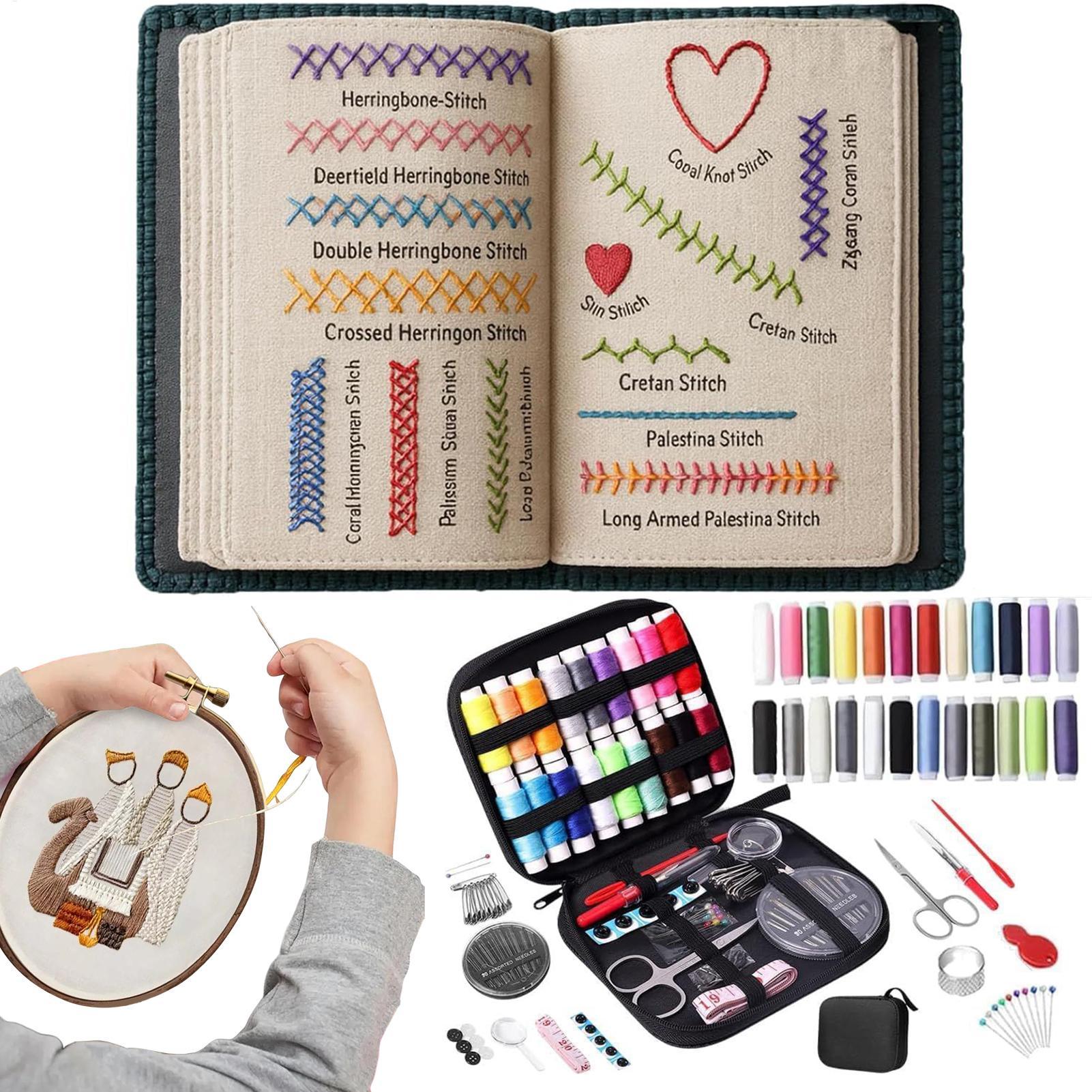 Embroidery Meaning - หนังสือสอนปักผ้าสำหรับผู้เริ่มต้น 106 แบบ พกพาสะดวก พร้อมอุปกรณ์เย็บปักถักร้อย สำหรับผู้ใหญ่และผู้เริ่มต้น
