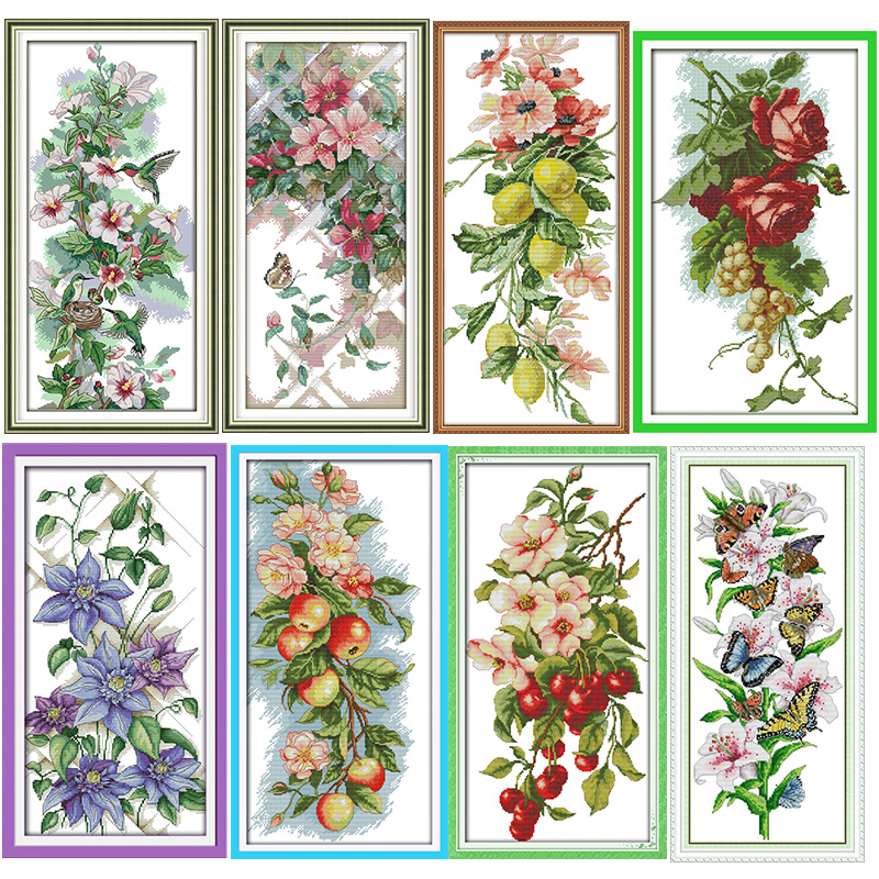 Embroidery Meaning - ชุดเย็บปักถักร้อยลายดอกไม้แบบ DIY ชุดที่ 14CT 11CT พร้อมลายพิมพ์