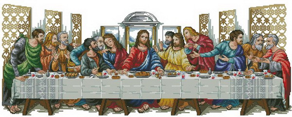 Embroidery Jesus - Last supper พระเยซูชุดเย็บผ้า 16CT 18CT เย็บปักถักร้อย