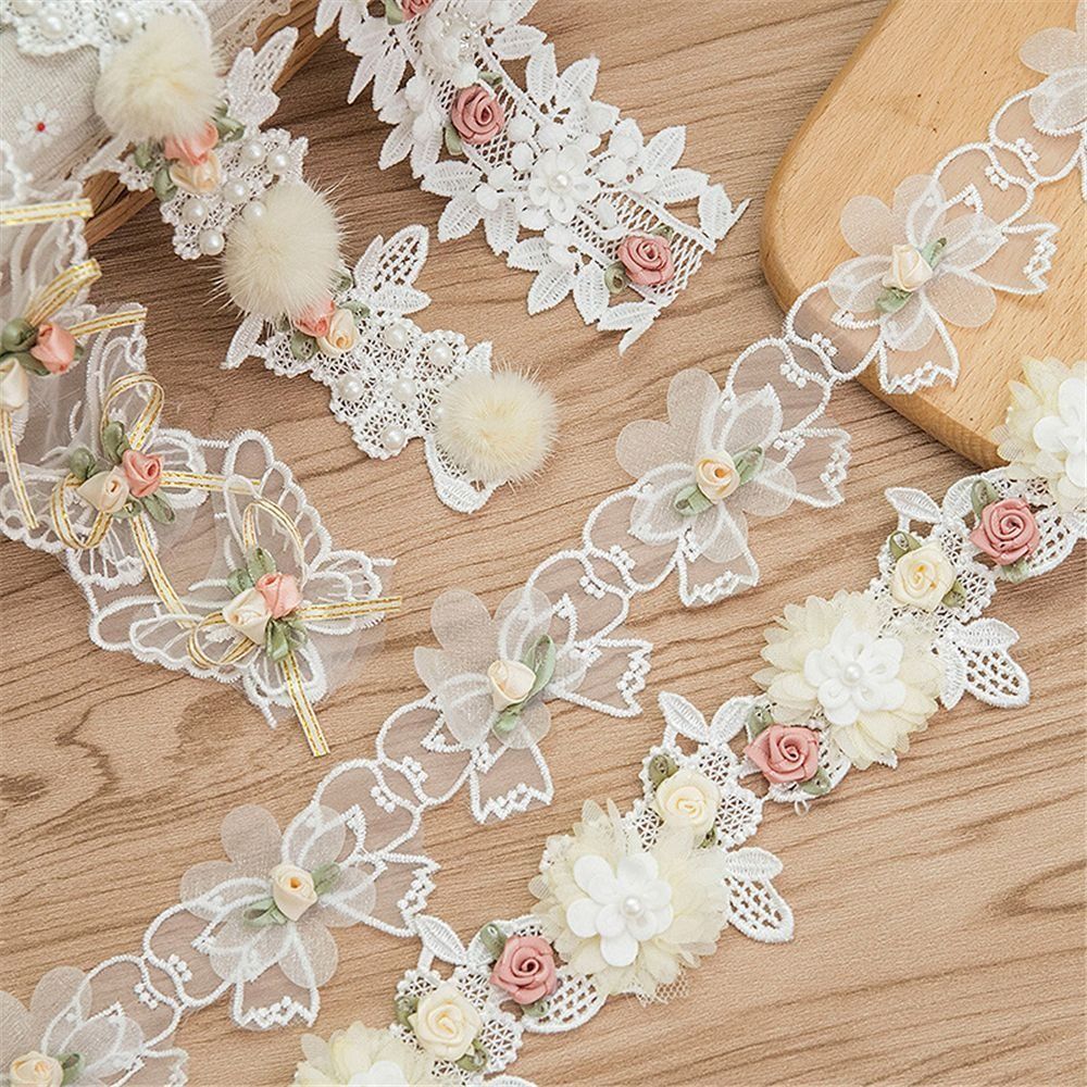 Embroidery Design 3D - ลูกไม้ปักลายดอกไม้ 3 มิติ สำหรับตกแต่ง วัสดุทำลูกไม้ อุปกรณ์เย็บปักถักร้อย