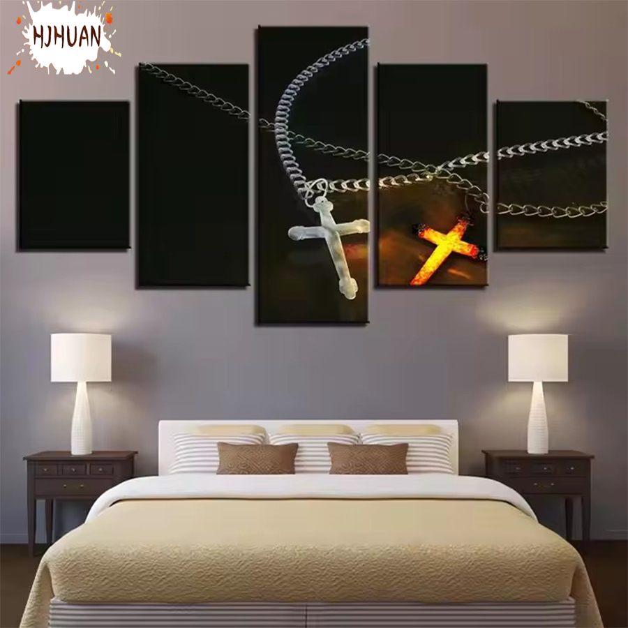 5pcs 5D DIY เพชรภาพวาดภาพ CROS - Embroidery Hd Images บทวิจารณ์และราคา