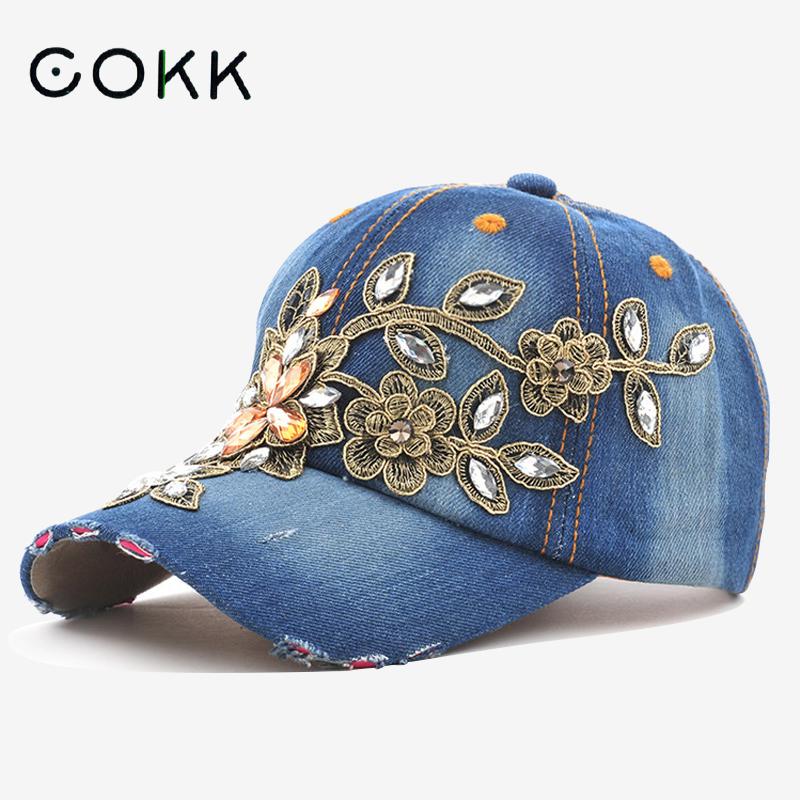 COOK ผู้หญิงเบสบอลหมวกเพชรภาพว - Embroidery On Jeans บทวิจารณ์และราคา