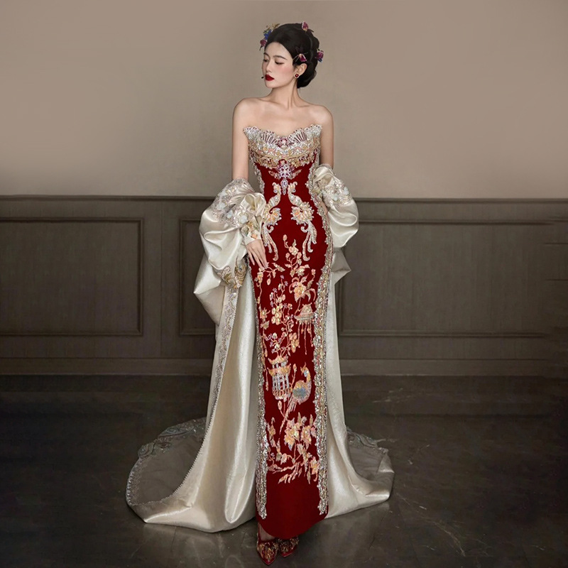 ชุดแต่งงานจีนแบบอินโดนีเซีย คอ - Embroidery In Indonesia บทวิจารณ์และราคา