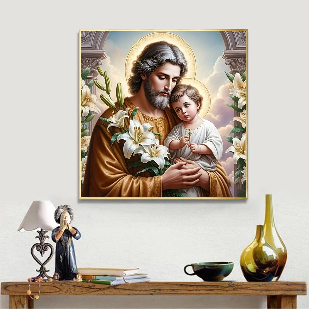 พระเยซูศาสนาเพชรจิตรกรรมชุดปัก - Embroidery Jesus บทวิจารณ์และราคา