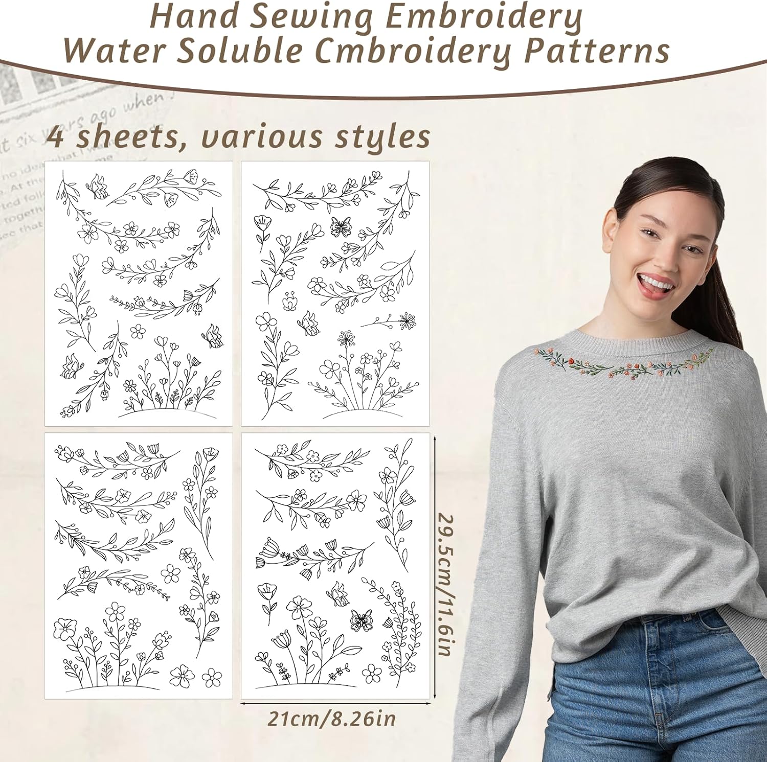 กระดาษปักลายละลายน้ำได้ Stick  - Embroidery Meaning บทวิจารณ์และราคา