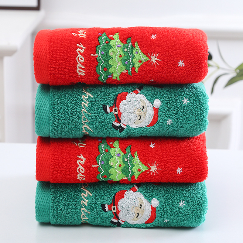 1PC 35*75 ซม.ผ้าเช็ดตัวห้องน้ํ - Embroidery Xmas Tree บทวิจารณ์และราคา