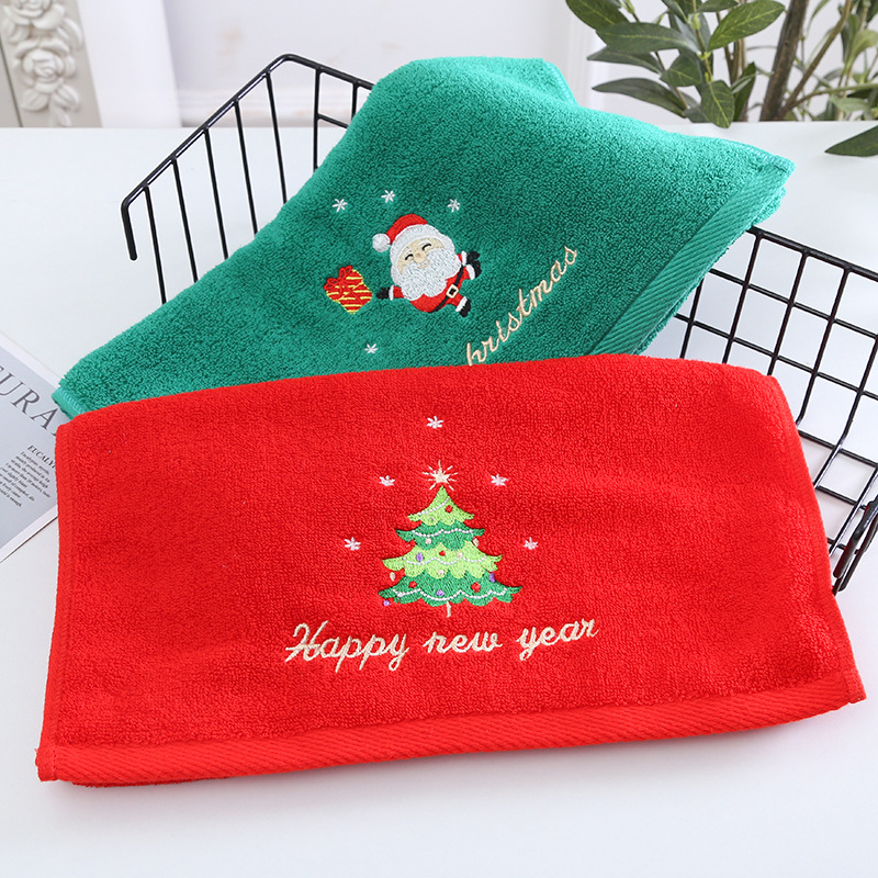 1PC 35*75 ซม.ผ้าเช็ดตัวห้องน้ํ - Embroidery Xmas Tree บทวิจารณ์และราคา