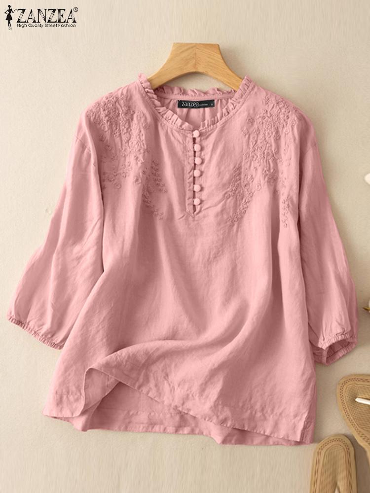 Zanzea เสื้อวินเทจสำหรับฤดูร้อ - Embroidery Job บทวิจารณ์และราคา
