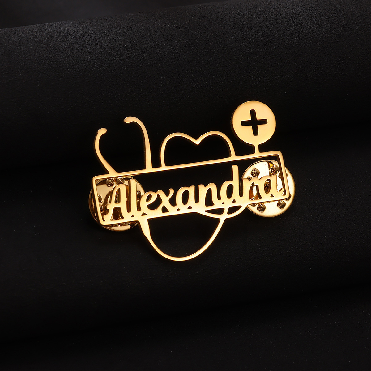 เข็มกลัดรูปหูฟังแพทย์แบบกำหนดเ - Embroidery Name บทวิจารณ์และราคา