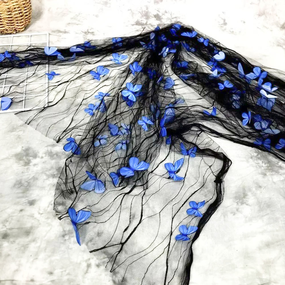 คุณภาพสูงสีดําโปร่งใสสีฟ้า 3D  - Embroidery Design 3D บทวิจารณ์และราคา