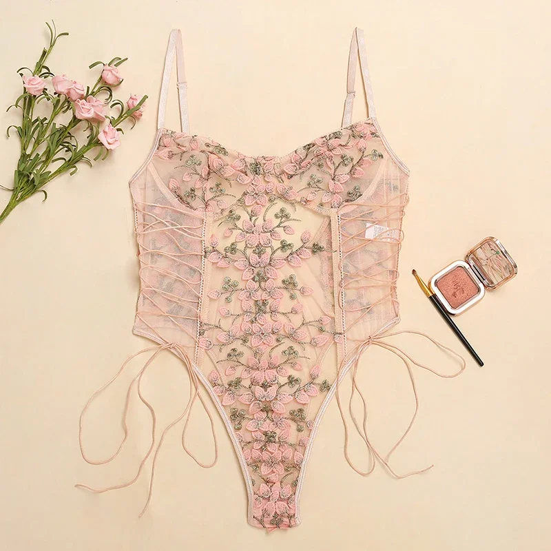 ชุดบอดี้สูทเซ็กซี่สำหรับผู้หญิ - Embroidery Underwear บทวิจารณ์และราคา