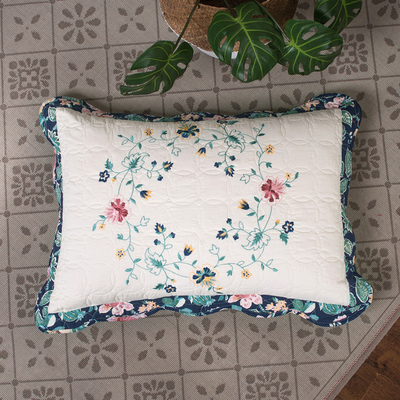ชุดผ้านวมผ้าฝ้ายลายดอกไม้ชุดเค - Embroidery Quilt Cover บทวิจารณ์และราคา