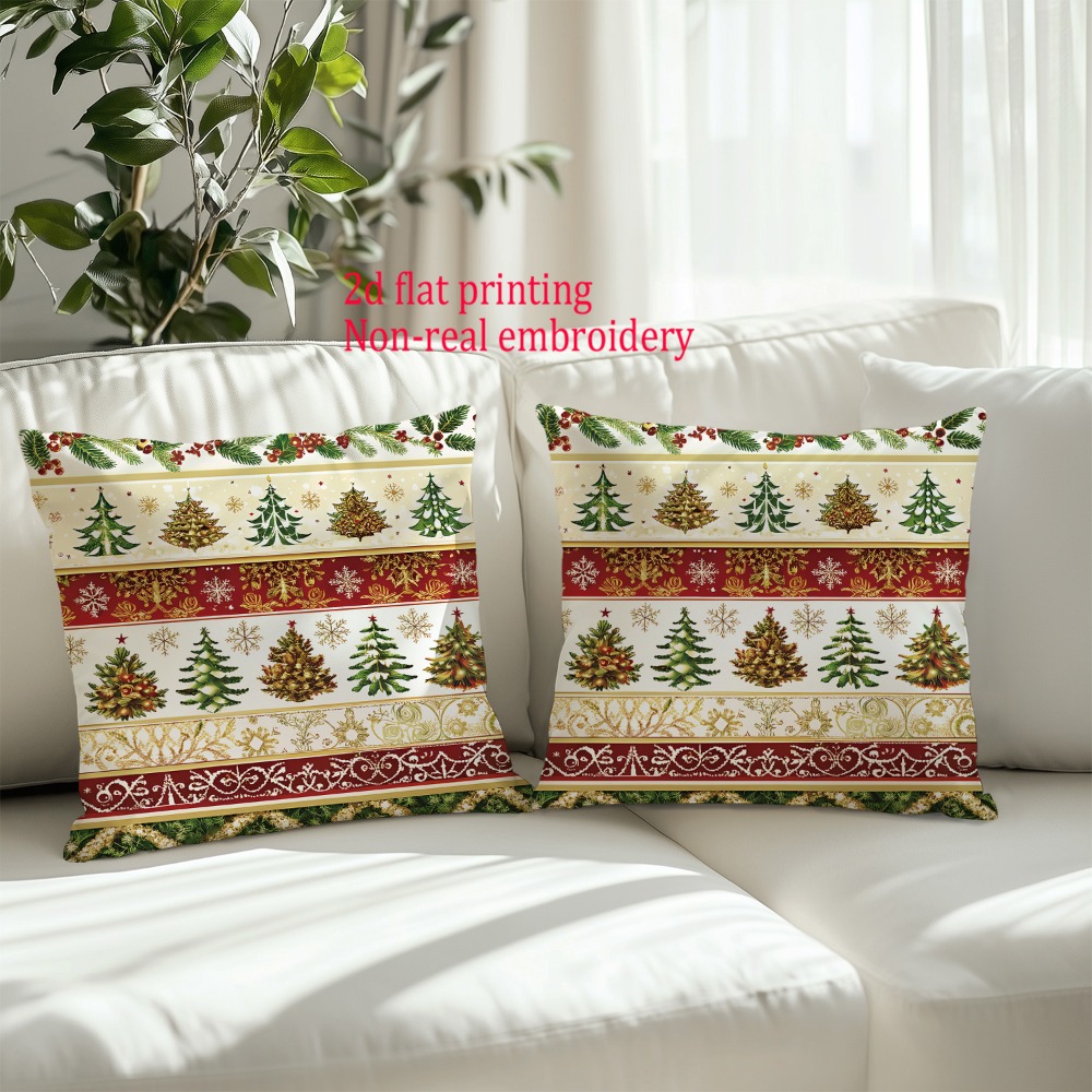 ปลอกหมอนอิงพิมพ์ลายคริสต์มาสแบ - Embroidery Xmas Tree บทวิจารณ์และราคา