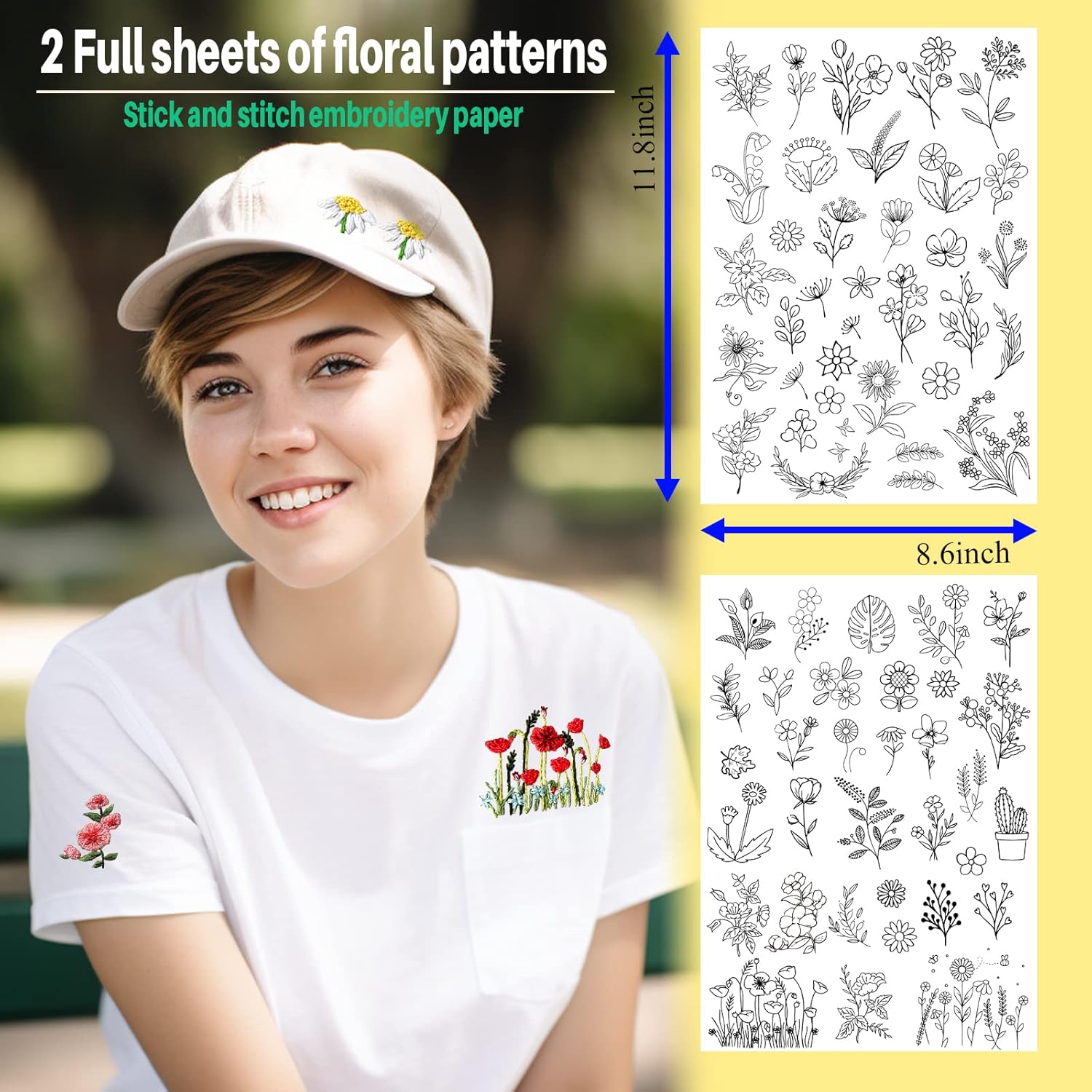 กระดาษปักลายดอกไม้แบบละลายน้ำไ - Embroidery Meaning บทวิจารณ์และราคา