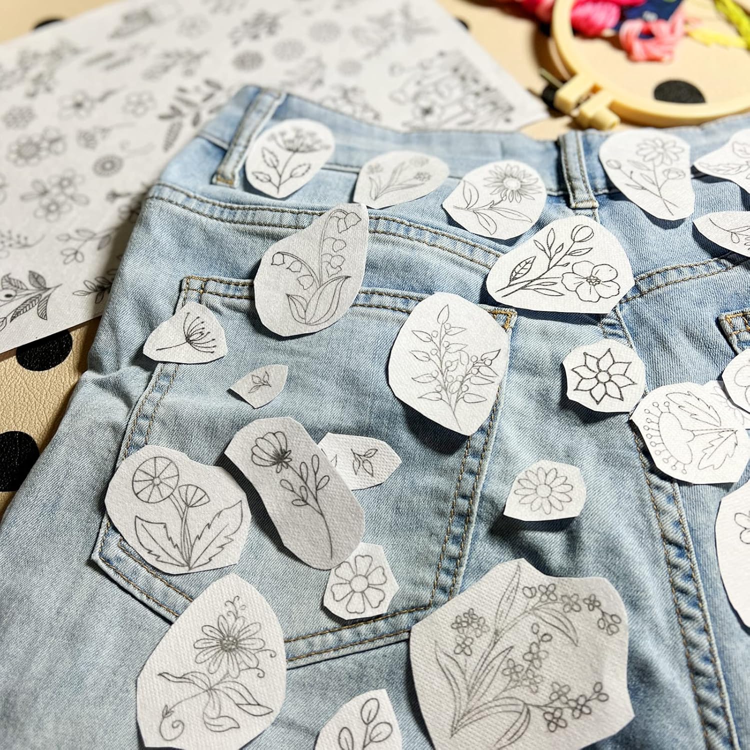 กระดาษปักลายดอกไม้แบบละลายน้ำไ - Embroidery Meaning บทวิจารณ์และราคา