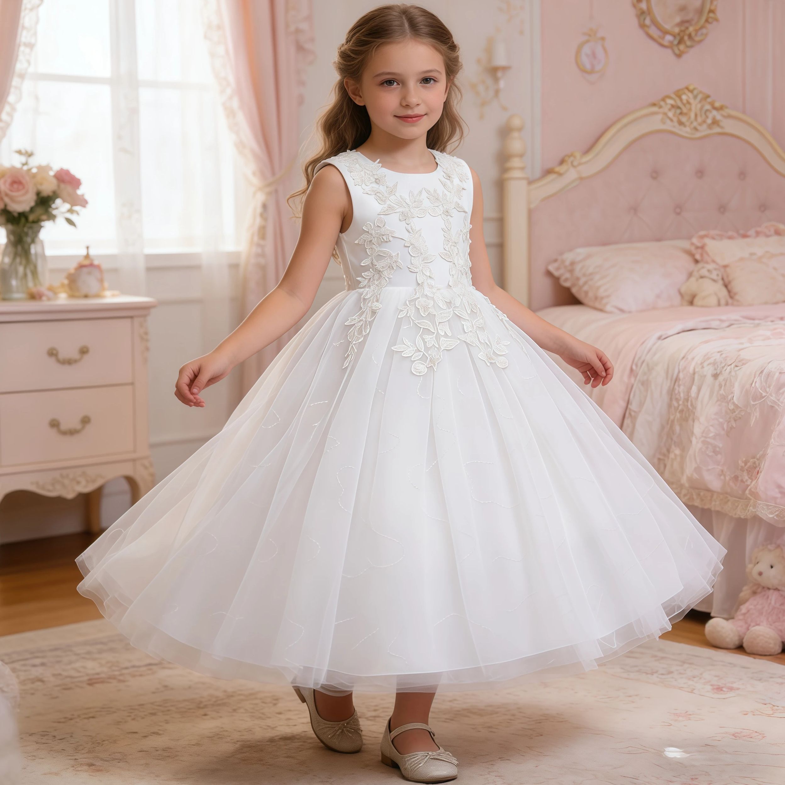 ชุดเดรสยาวสีขาวปักเลื่อมสำหรับ - Embroidery White Dress บทวิจารณ์และราคา