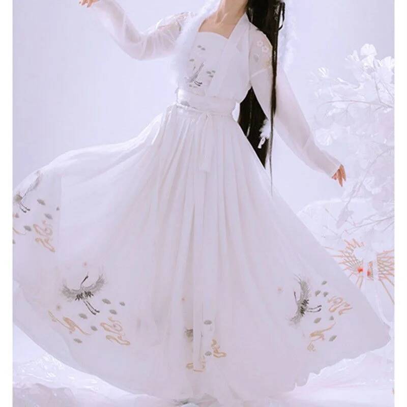 ชุดฮั่นฝูโบราณจีนสำหรับผู้หญิง - Embroidery Cotton Shirt บทวิจารณ์และราคา