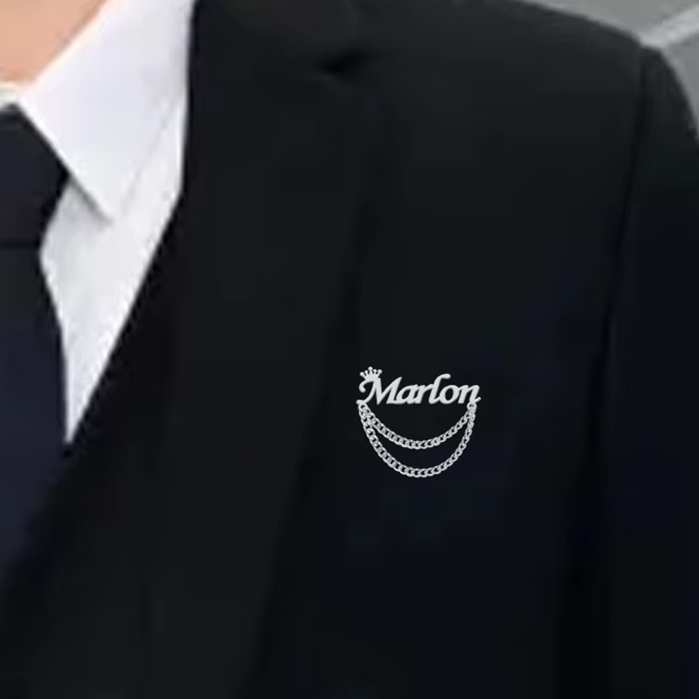 เข็มกลัดชื่อสั่งทำพิเศษ รูปมงก - Embroidery Name บทวิจารณ์และราคา