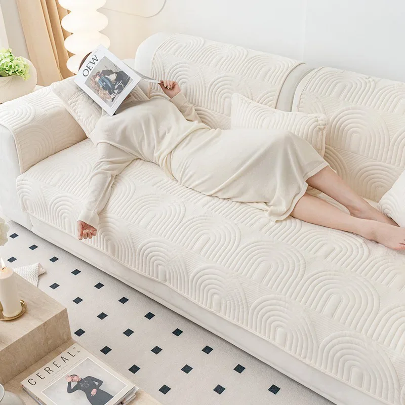 เบาะโซฟาผ้ากำมะหยี่สีพื้น ปักล - Embroidery Quilt Cover บทวิจารณ์และราคา