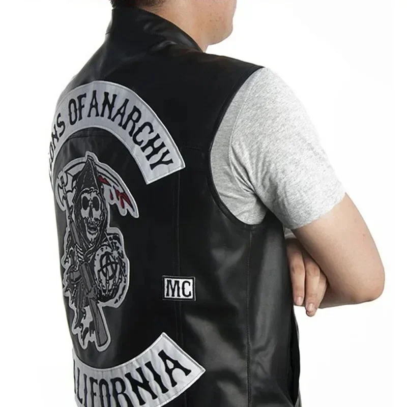 เสื้อกั๊กหนัง PU สำหรับผู้ชาย  - Embroidery Knit บทวิจารณ์และราคา