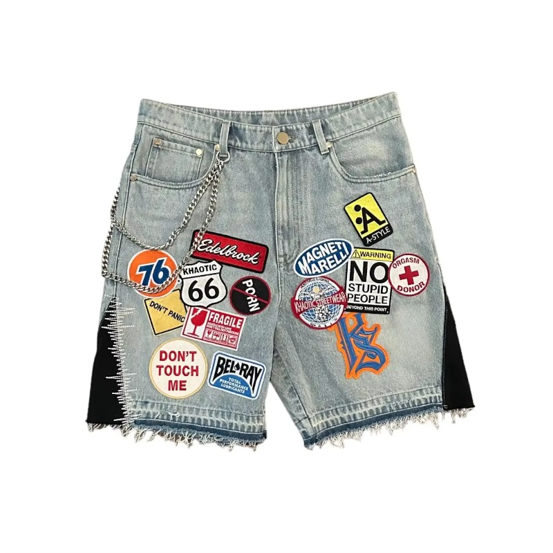 กางเกงยีนส์ขาสั้นสไตล์อเมริกัน - Embroidery On Jeans บทวิจารณ์และราคา