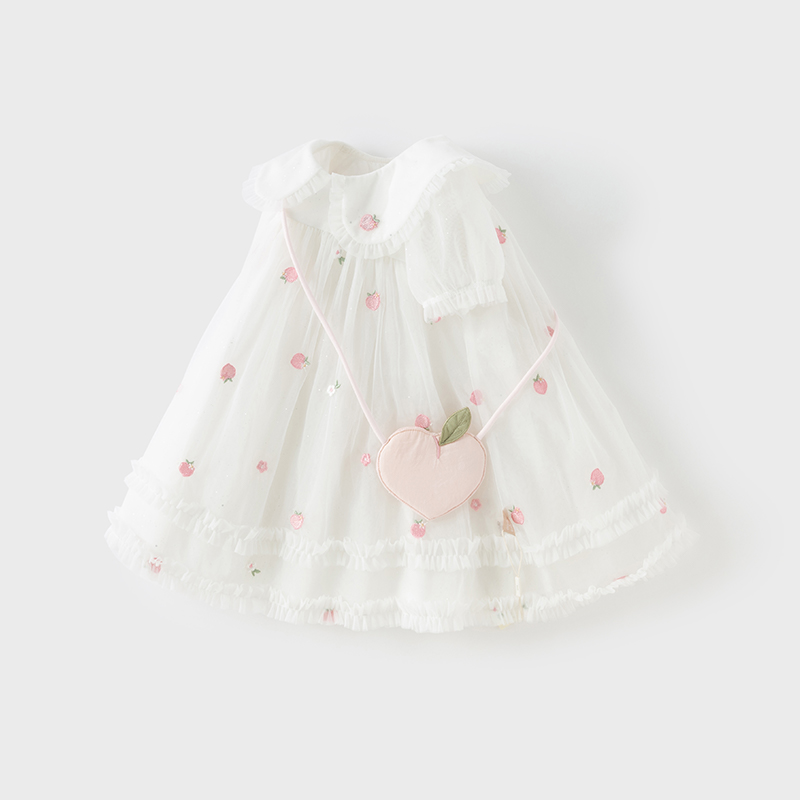 Dave Bella เด็กผู้หญิงตาข่ายชุ - Embroidery White Dress บทวิจารณ์และราคา