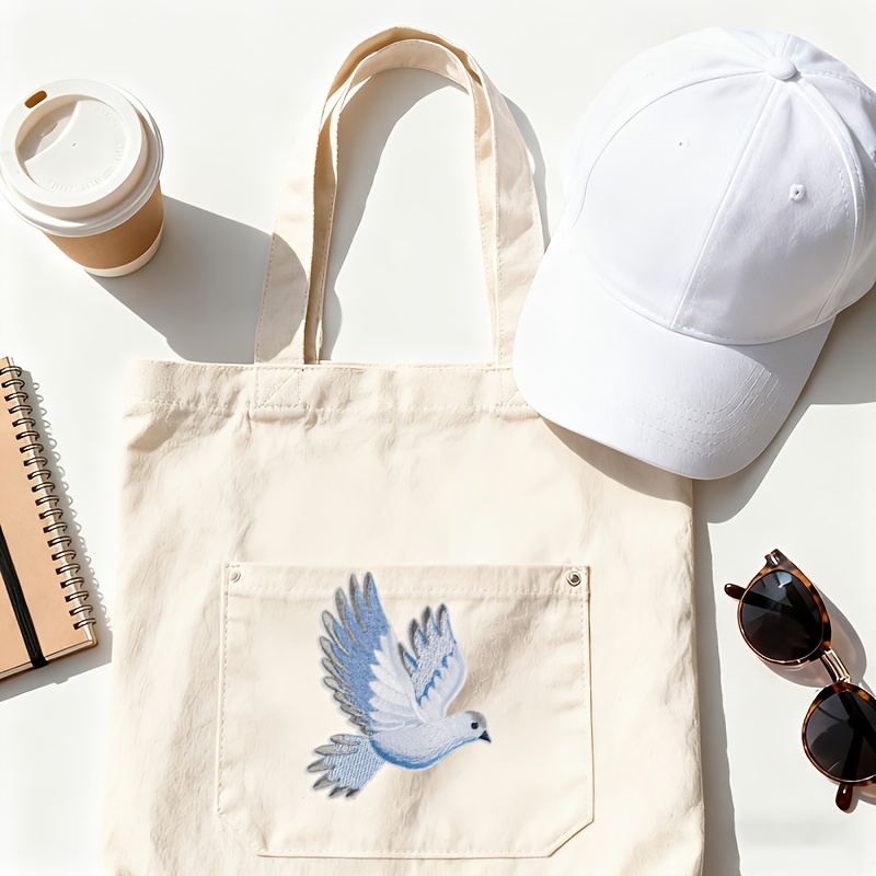 แพทช์ปักลายนกพิราบไล่เฉดสีฟ้า- - Embroidery Meaning บทวิจารณ์และราคา