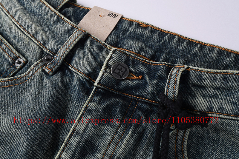 กางเกงยีนส์ขาสั้นสีน้ำเงินฟอกส - Embroidery On Jeans บทวิจารณ์และราคา