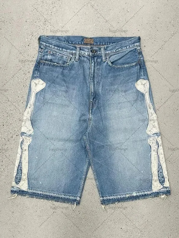กางเกงยีนส์ขาสั้นสไตล์วินเทจ D - Embroidery On Jeans บทวิจารณ์และราคา