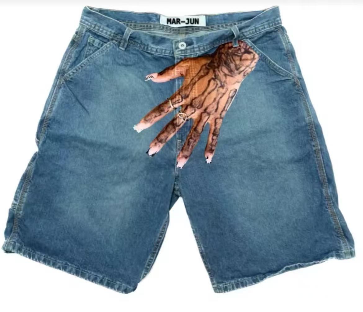 กางเกงยีนส์ขาสั้นสไตล์วินเทจ D - Embroidery On Jeans บทวิจารณ์และราคา