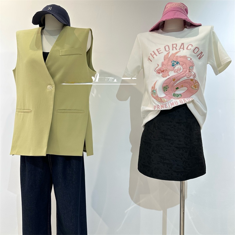 เสื้อยืดแขนสั้นปักลายมังกรสไตล - Embroidery Cotton Shirt บทวิจารณ์และราคา