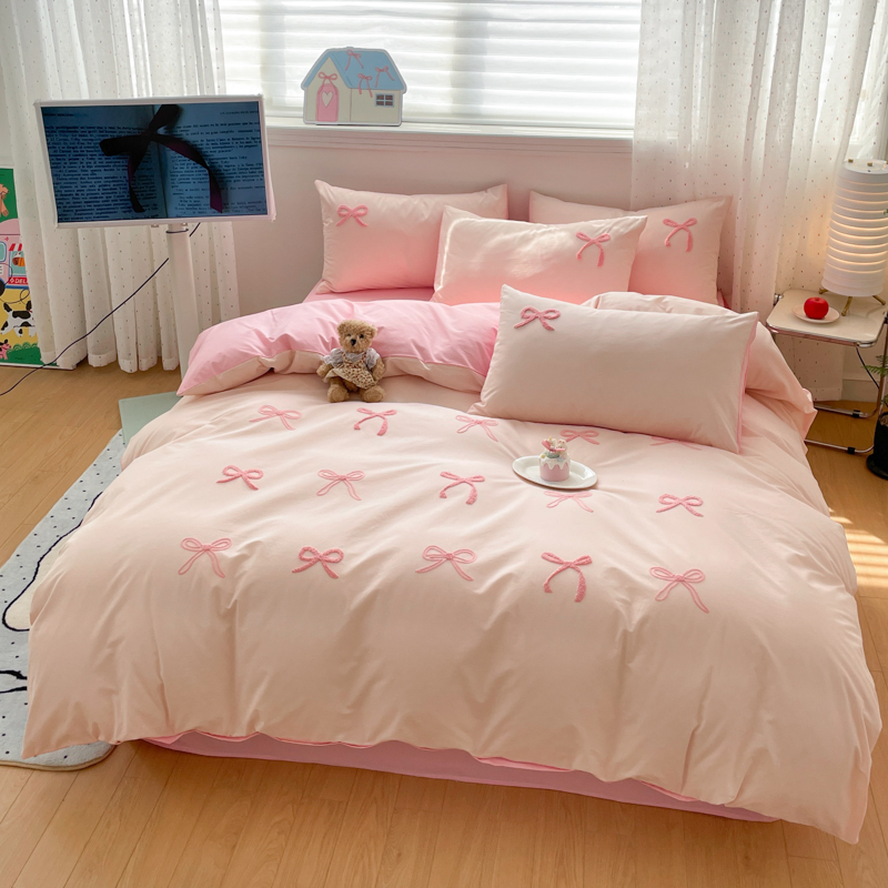 ชุดผ้าปูที่นอน 3 ชิ้น ชุดผ้านว - Embroidery Quilt Cover บทวิจารณ์และราคา
