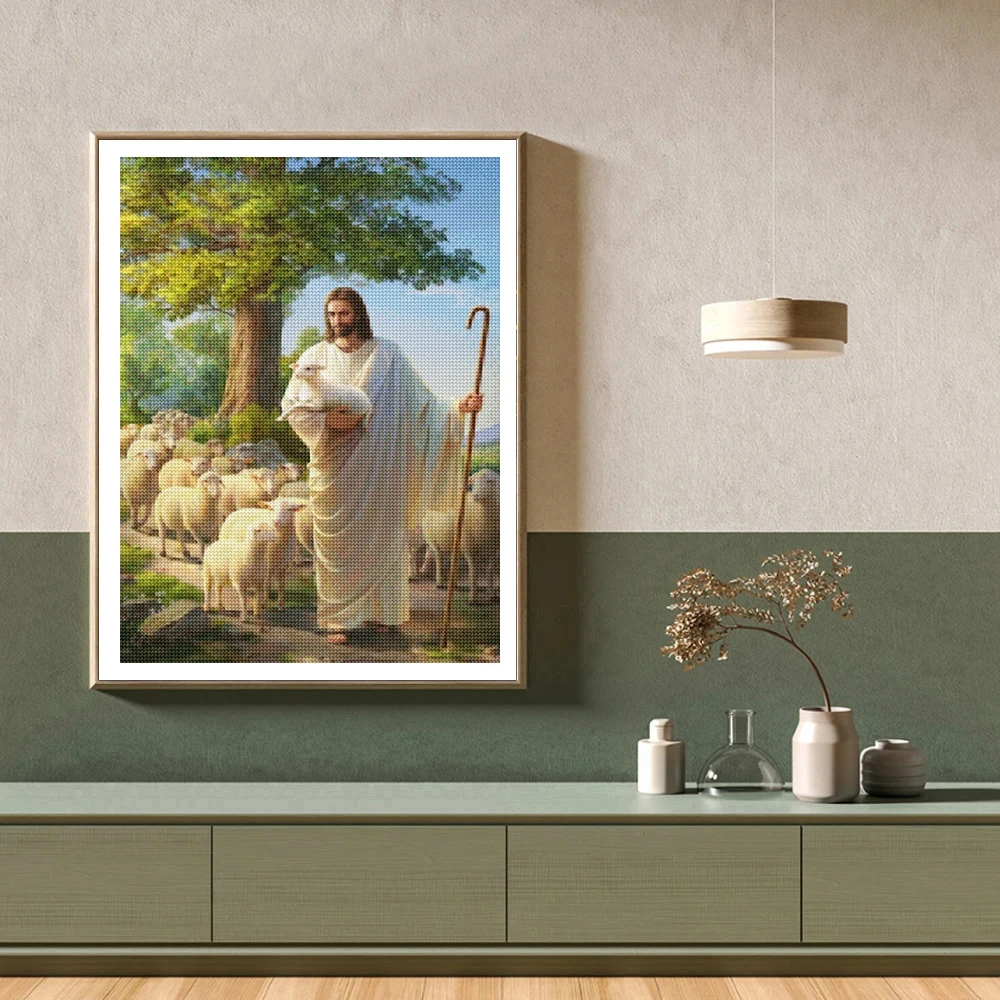 ภาพวาดเพชรแบบไร้กรอบ DIY ลายศา - Embroidery Jesus บทวิจารณ์และราคา