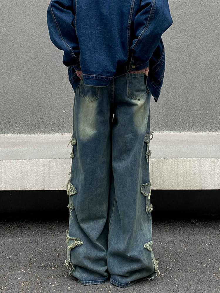 กางเกงยีนส์ทรงหลวมปักลายดาวสไต - Embroidery On Jeans บทวิจารณ์และราคา