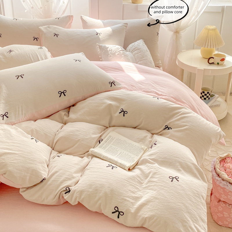 ชุดผ้าปูที่นอน 3 ชิ้น ชุดผ้าปู - Embroidery Quilt Cover บทวิจารณ์และราคา