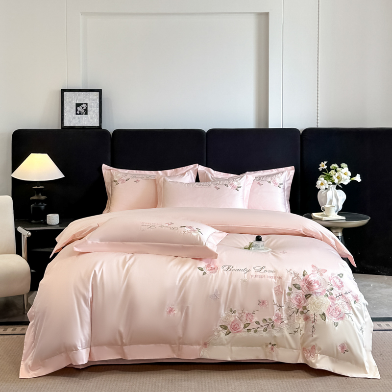 ชุดเครื่องนอนผ้าฝ้าย 100% ลายด - Embroidery Quilt Cover บทวิจารณ์และราคา