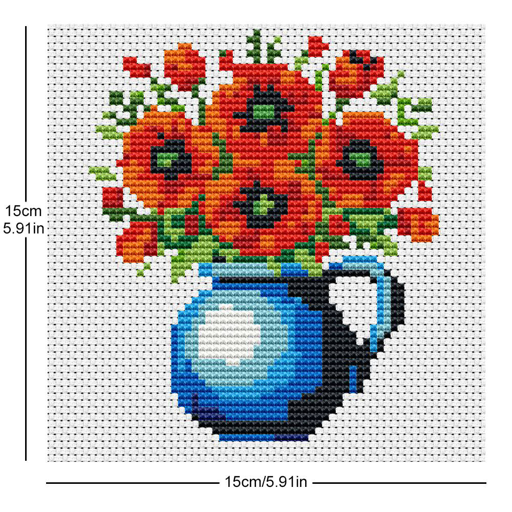 ชุดปักครอสติชลายแจกันดอกไม้ขนา - Embroidery Meaning บทวิจารณ์และราคา