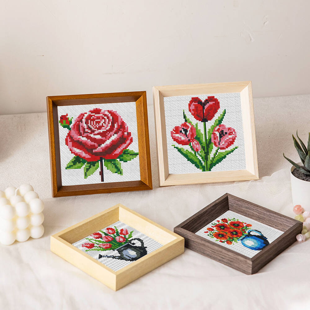 ชุดปักครอสติชลายแจกันดอกไม้ขนา - Embroidery Meaning บทวิจารณ์และราคา