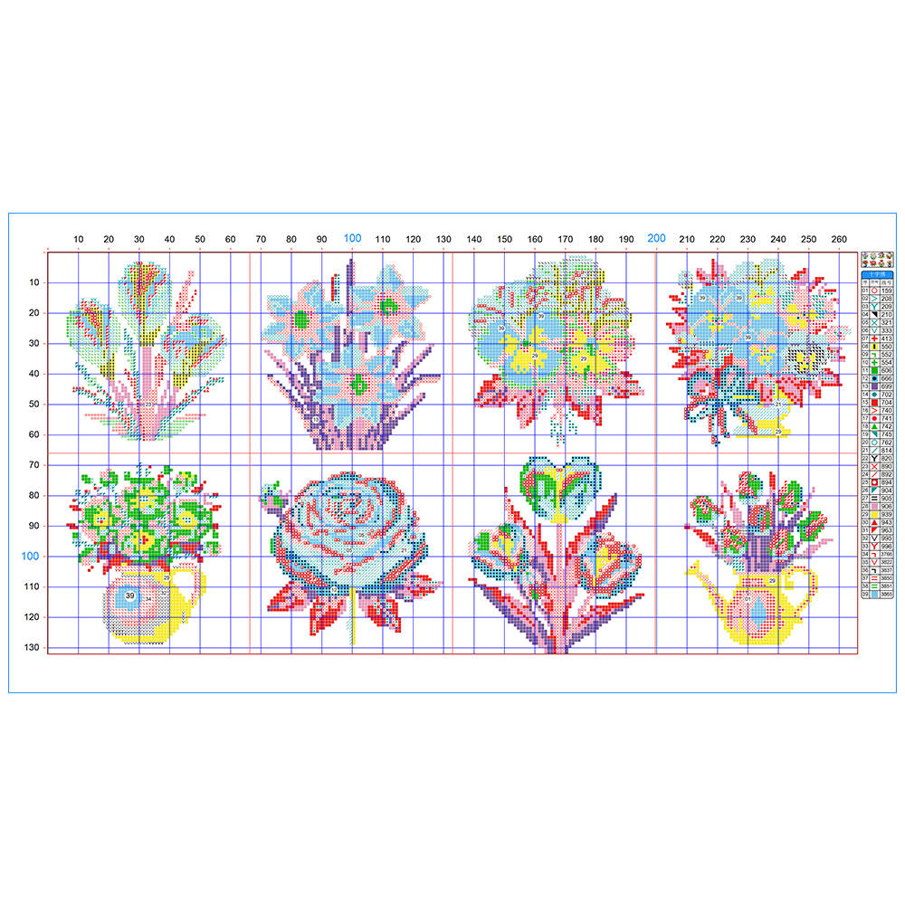 ชุดปักครอสติชลายแจกันดอกไม้ขนา - Embroidery Meaning บทวิจารณ์และราคา