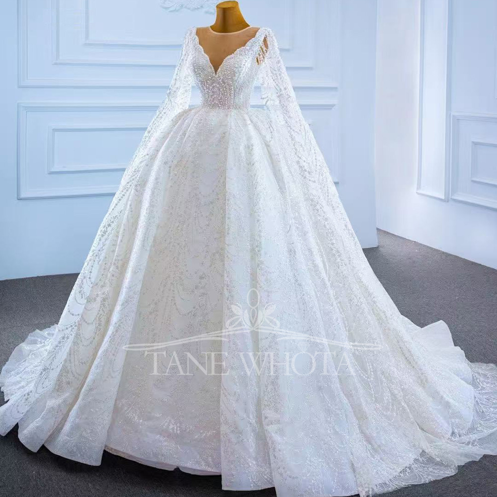Vestido Casamento 2025 O-คอยาว - Embroidery White Dress บทวิจารณ์และราคา