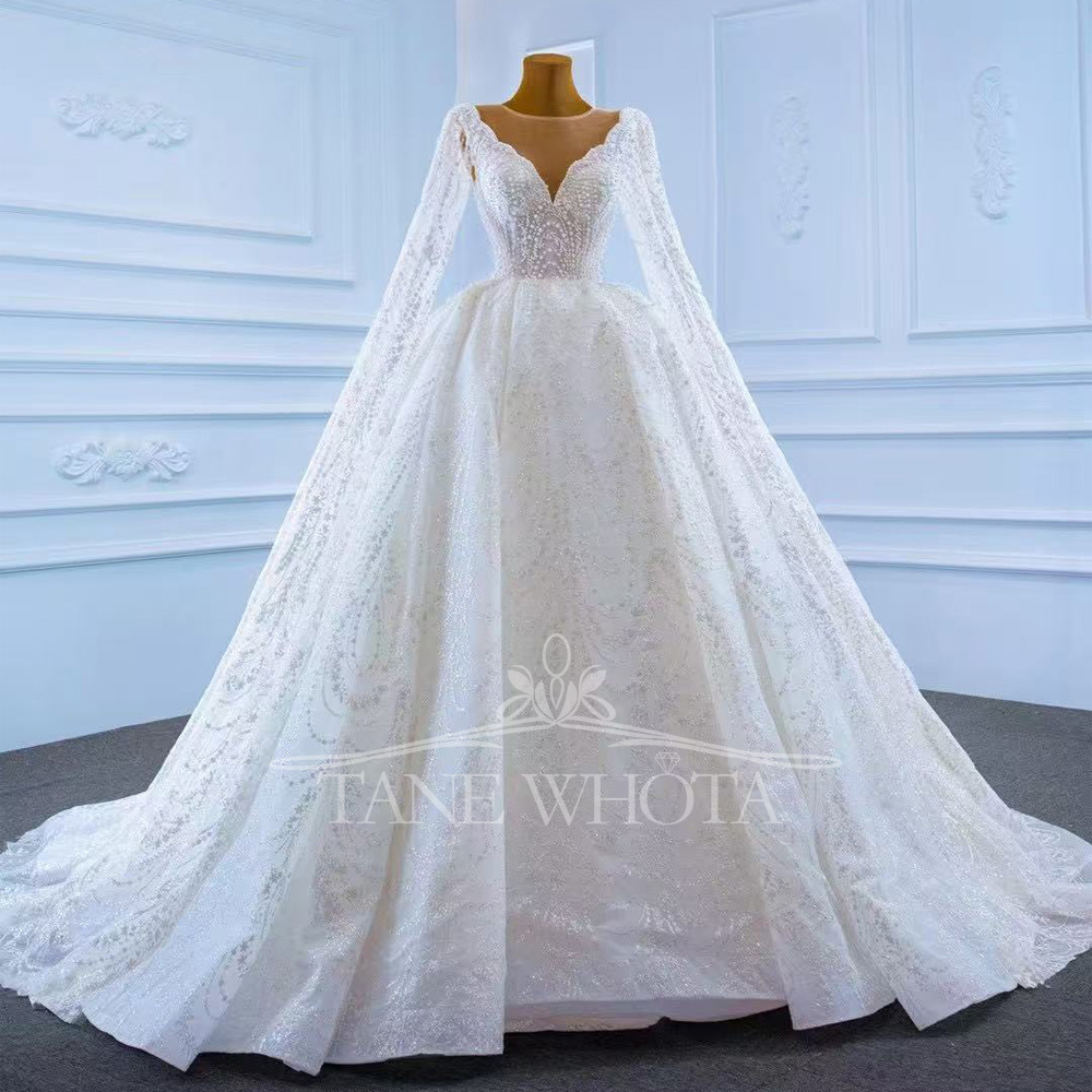Vestido Casamento 2025 O-คอยาว - Embroidery White Dress บทวิจารณ์และราคา