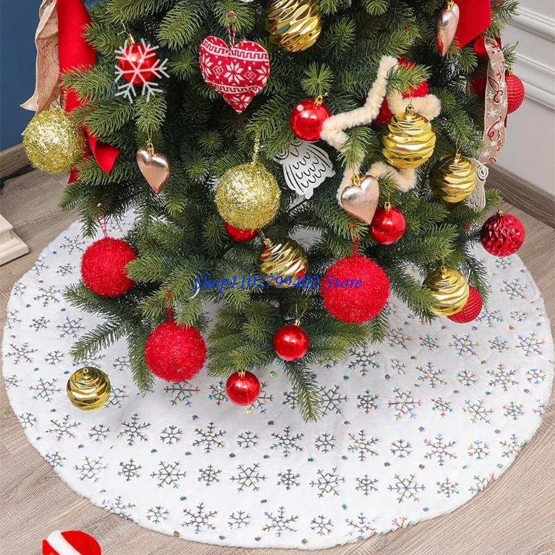 547f สีขาวหรูหรากระโปรงต้นคริส - Embroidery Xmas Tree บทวิจารณ์และราคา