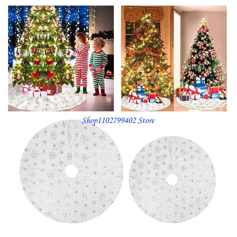 547f สีขาวหรูหรากระโปรงต้นคริส - Embroidery Xmas Tree บทวิจารณ์และราคา