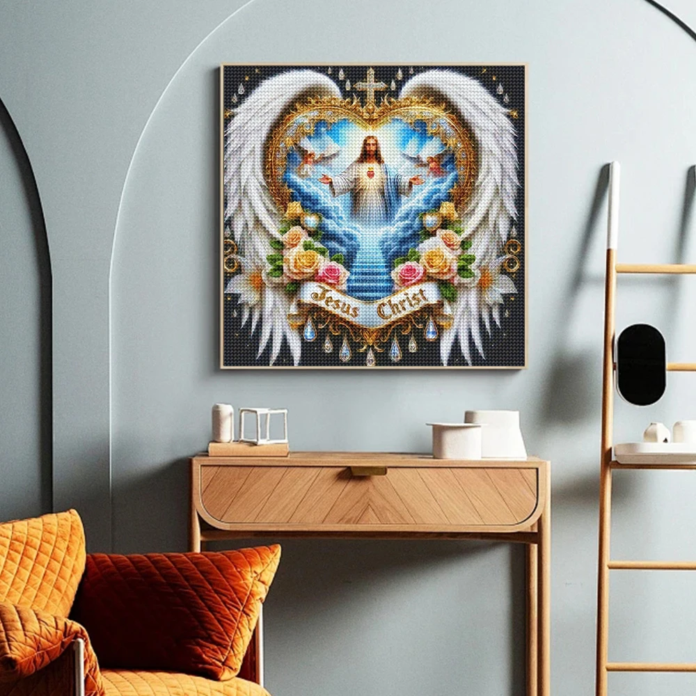 5D DIY เพชรภาพวาดพระเยซูเพชรโม - Embroidery Jesus บทวิจารณ์และราคา