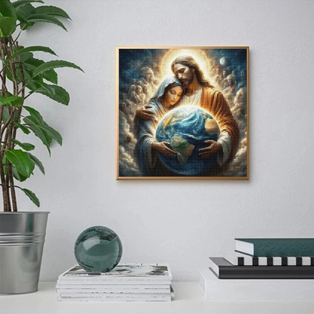 5D DIY เพชรภาพวาดพระเยซูเพชรโม - Embroidery Jesus บทวิจารณ์และราคา